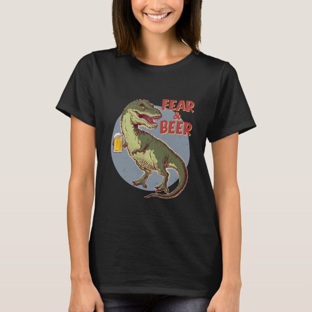 Camiseta T-Rex com Cerveja Tee (Frente)