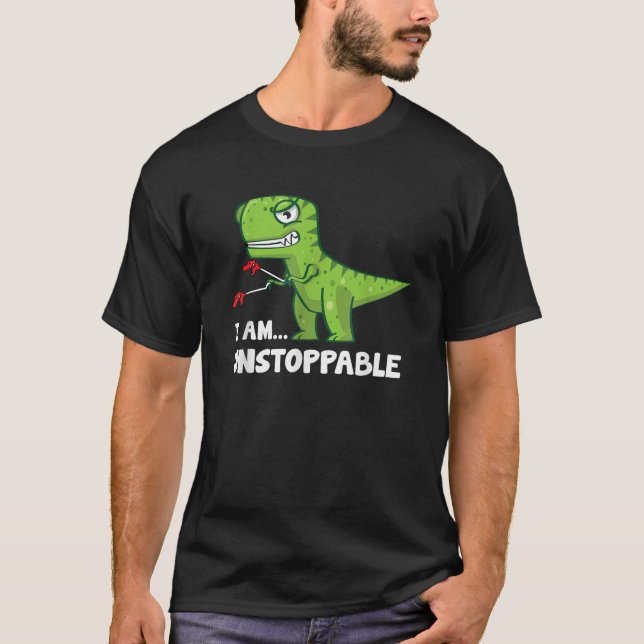 Camiseta T Rex Com Grabbers Dinossauro Eu Sou Um Funno Ilim (Frente)