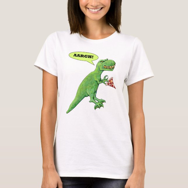 Camiseta T-Rex com pizza (Frente)