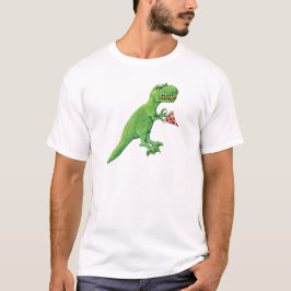 Camiseta T-Rex com pizza