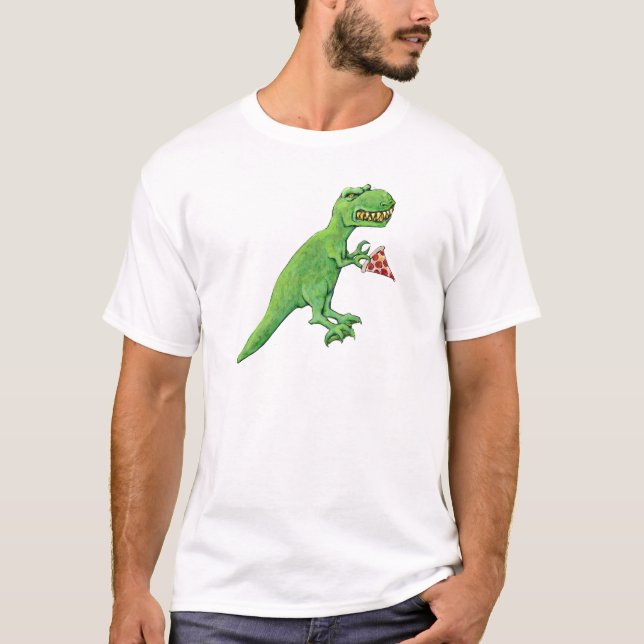 Camiseta T-Rex com pizza (Frente)
