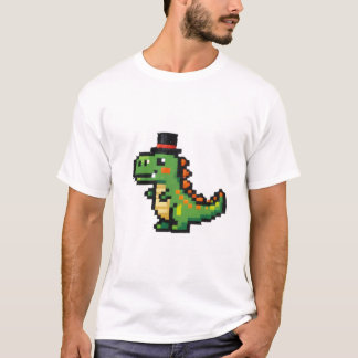 Camiseta T-Rex de Pixel Minúsculo em Cartola
