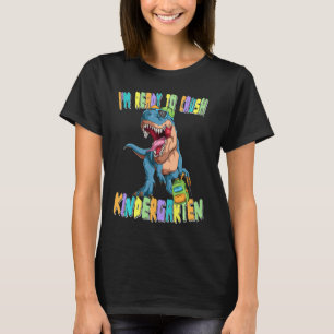 Camiseta T Rex De Volta À Escola Estou Pronto Para Esmagar