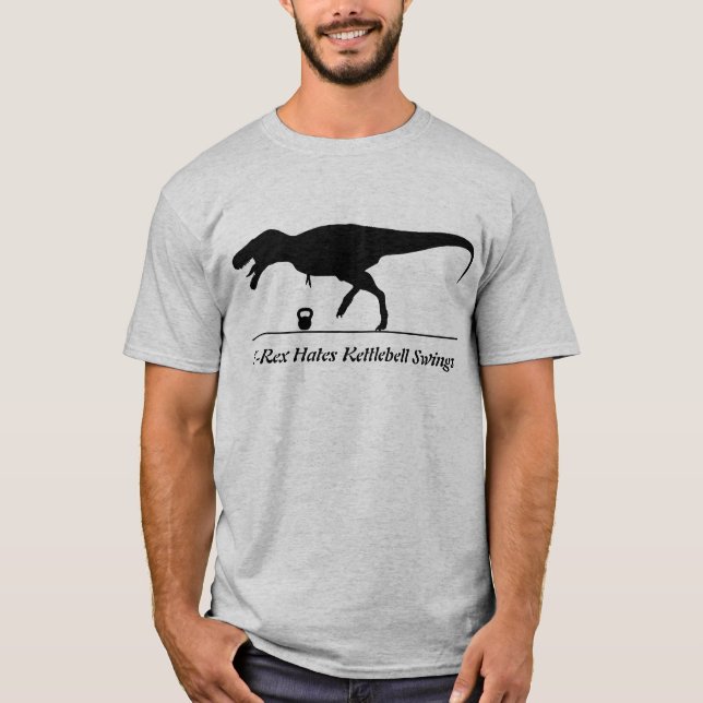 Camiseta T-Rex deia balanços de Kettlebell (Frente)