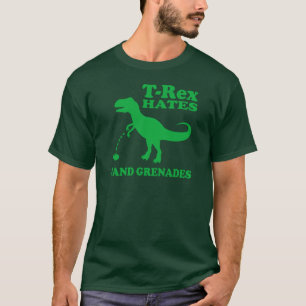 Camiseta T-Rex deia granadas de mão