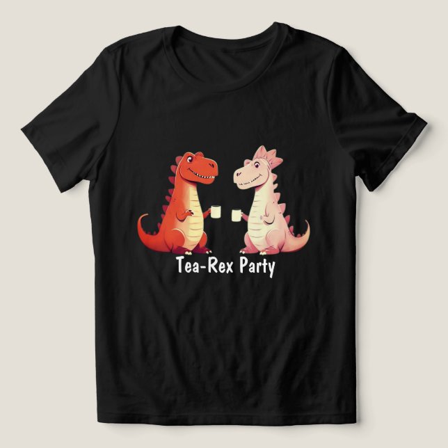 Camiseta T-Rex Dinasaur Tea Rex Engraçado T-Rex Pun (Design frontal)