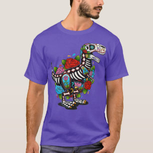 Camiseta T Rex Dino Sugar Skull México Calavera Dia De Los