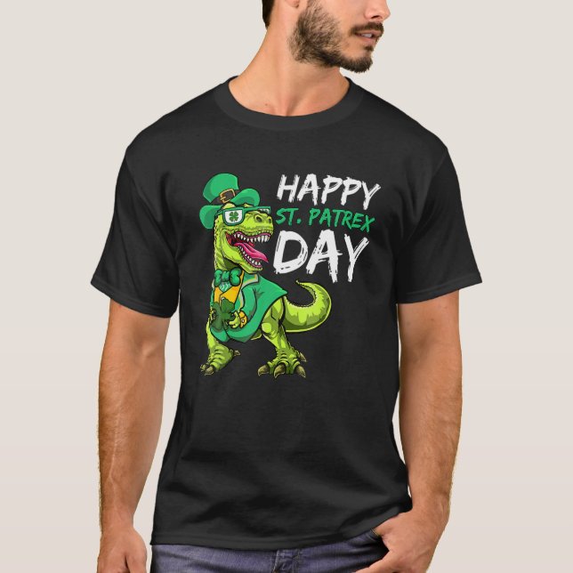 Camiseta T Rex Dinosaur , A Rua Patrick'S Day Toddler (Frente)