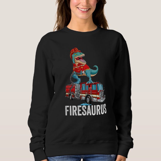 Camiseta T Rex Dinosaur Firefighter Fireman Firefighting Fi (Frente)