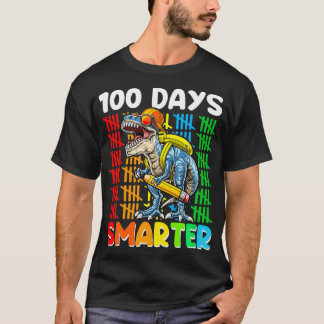 Camiseta T Rex Dinossaur 100 Dias Mais Inteligente 100 Dias