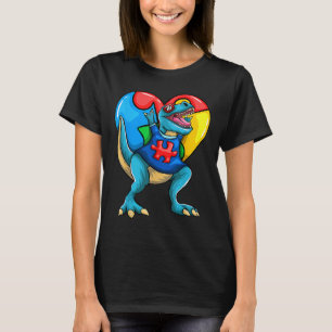 Camiseta T Rex Dinossaur Autismo Meninas Meninas Crianças