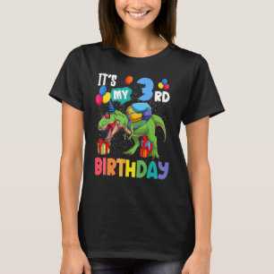 Camiseta T Rex Dinossaur É meu aniversário de 3 anos de 3 a