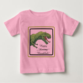 Camiseta T-Rex Dinossaur Hanukkah Unisex Bebê