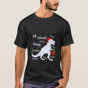 Camiseta T rex Dinossaur Lover Xmas Luzes Papais noeis Dino
