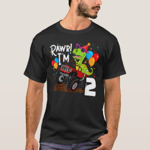 Camiseta T Rex Dinossaur Monster Truck Aniversário Para Rap