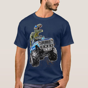 Camiseta T Rex Dinossaur Monster Truck Patriótico Birthday 