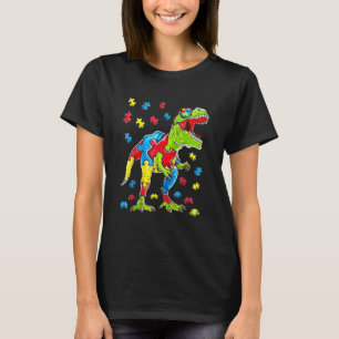 Camiseta T Rex Dinossaur Quebra-cabeça Piece Boys Crianças 