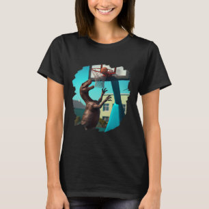 Camiseta T Rex Dinossaur Reproduzindo Esquema Divertido Din