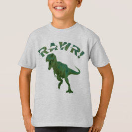 Camiseta T-Rex Dinossaur Tyrannosaurus Rex RAWR Crianças