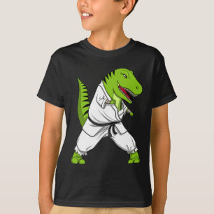 Camiseta T-rex Dinossauro Caratê Kickboxing Artes Marciais
