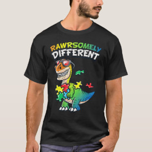 Camiseta T-Rex Dinossauro Consciente da Autismo Incrivelmen