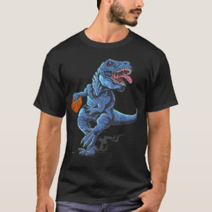 Camiseta T-Rex Dinossauro Engraçado Jogando Basquete