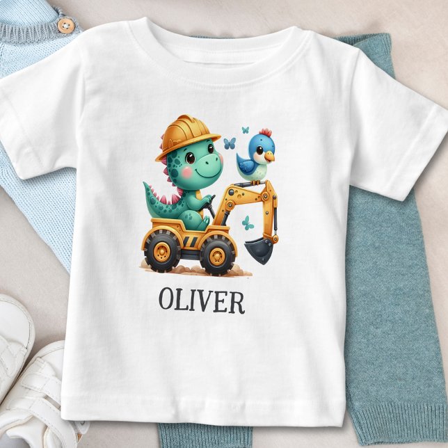 Camiseta T-Rex Dinossauro Fofo Dirigindo um Veículo de Cons (Criador carregado)