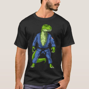 Camiseta T-rex Dinossauro Jiu-jitsu Judô Ninja Artes Marcia