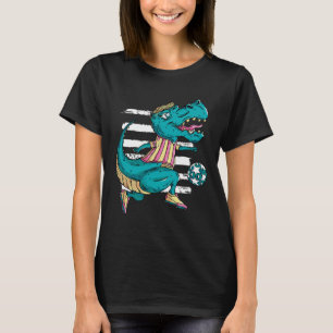 Camiseta T-rex Dinossauro Jogando Futebol - Design Trex