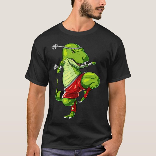 Camiseta T-Rex Dinossauro Muay Thai (Frente)