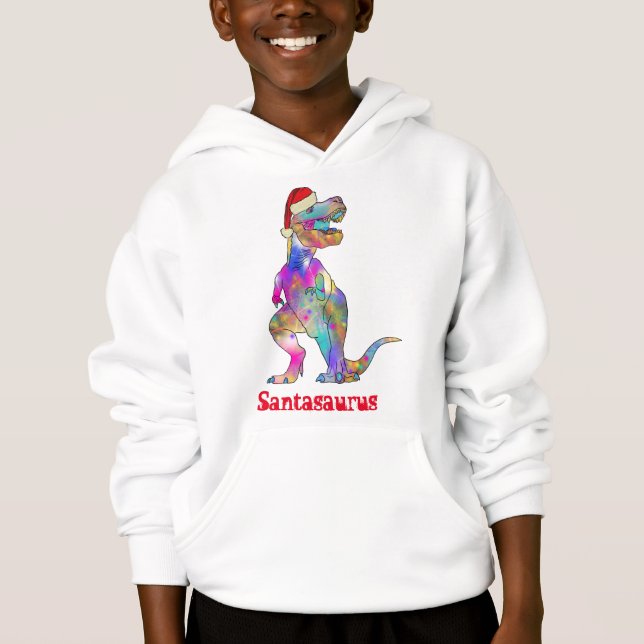 Camiseta T Rex Dinossauro Psicodélico Natal (Frente)