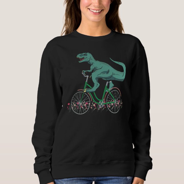 Camiseta T Rex Dirigindo Um Cavaleiro De Bicicleta De Dinos (Frente)