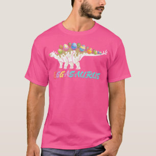 Camiseta T Rex Eggasaurus Páscoa Dia Esqueleto Stegossauro 