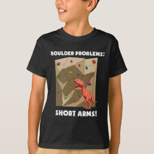 Camiseta T-rex engraçado de escalada e bouldering