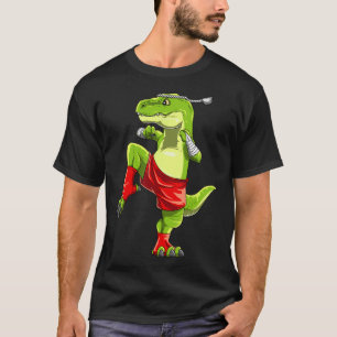 Camiseta T-rex engraçado de Muay Thai - Boxe Tailandês 
