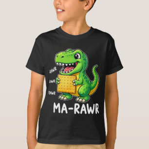 Camiseta T-Rex Engraçado e Fofo Comendo Ma-Rawr