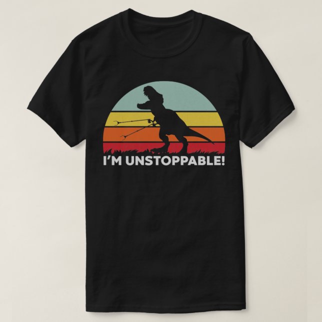 Camiseta T Rex Engraçado Im Impossível De Parar Com A Colet (Frente do Design)