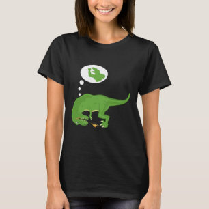Camiseta T-rex engraçado, Lâmpada do Gênio, Braços Curtos, 