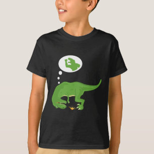 Camiseta T-rex engraçado, Lâmpada do Gênio, Braços Curtos, 