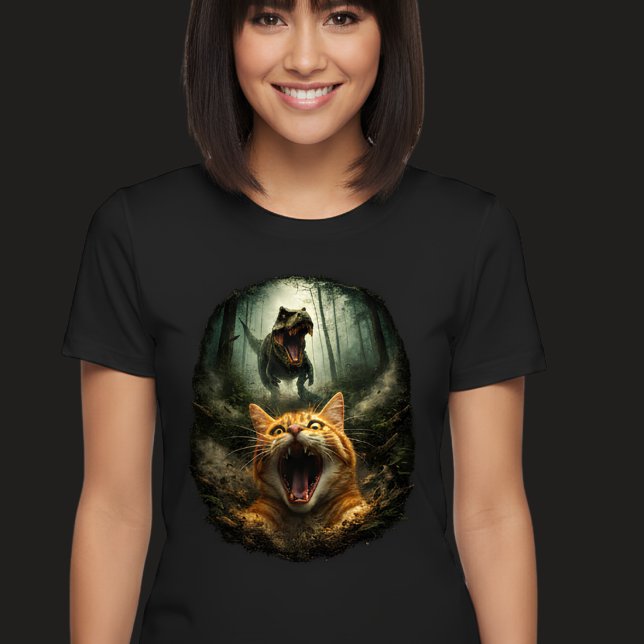 Camiseta T-Rex Engraçado & Meme de Gato Gritando (Criador carregado)