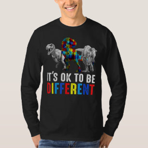Camiseta T Rex Está Tudo Bem Ser Um Pouco Diferente Autismo