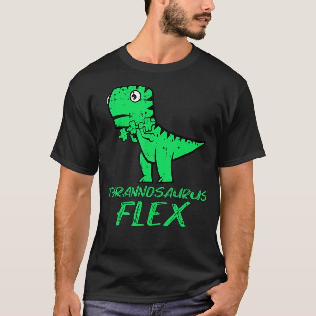 Camiseta T Rex Flex Pun Dinossaur Malhação de Workout (Frente)