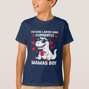 Camiseta T rex futuro feminino Homem atual Menino da mamãe