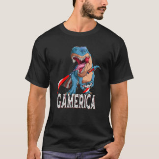 Camiseta T Rex Gamerica de Jogos - Engraçado Jogos T Rex Ga