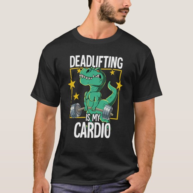Camiseta T rex Gym Weight Training Deadlift (Frente)