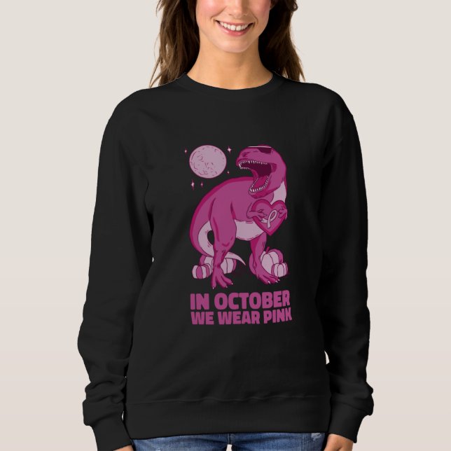 Camiseta T Rex Halloween October Pink  Men Women (Frente)