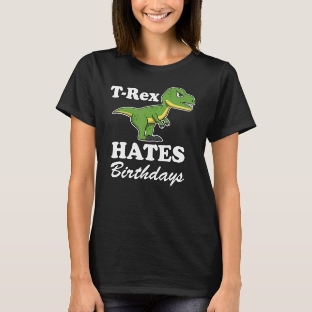 Camiseta T Rex Hates Cotação Armas Dino Trex (Frente)