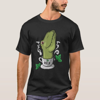 Camiseta T Rex Hora do Chá Bebedor de Chá Dinossauro