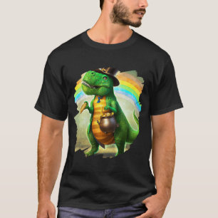 Camiseta T Rex Leprechaun Dia de São Patrício Tyrannosaurus