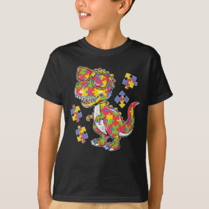 Camiseta T Rex Muito Fofo Rawrsomelys Autismo Puzzles Crian